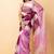 Pink Purple Shaded Organza Hand Dyed Leheriya Saree With Tassels