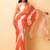 Orange & White Shaded Organza Hand Dyed Leheriya Saree With Tassels
