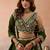 Olive- Tissue Sequinned with Zari Embroidered Semi-Stitched Lehenga & Unstitched Blouse With Dupatta