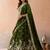 Olive- Tissue Sequinned with Zari Embroidered Semi-Stitched Lehenga & Unstitched Blouse With Dupatta