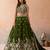 Olive- Tissue Sequinned with Zari Embroidered Semi-Stitched Lehenga & Unstitched Blouse With Dupatta