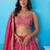 Pink- Tissue Beads & Sequins Embroidered Semi-Stitched Lehenga & Unstitched Blouse With Dupatta