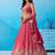 Pink- Tissue Beads & Sequins Embroidered Semi-Stitched Lehenga & Unstitched Blouse With Dupatta