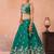 Green- Tissue Sequinned with Zari Embroidered Semi-Stitched Lehenga & Unstitched Blouse With Dupatta