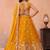 Mustard- Tissue Sequinned with Zari Embroidered Semi-Stitched Lehenga & Unstitched Blouse With Dupatta