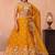 Mustard- Tissue Sequinned with Zari Embroidered Semi-Stitched Lehenga & Unstitched Blouse With Dupatta