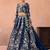 Blue- Organza Heavy Beads with Sequins Embroidered Semi-Stitched Lehenga & Unstitched Blouse With Dupatta