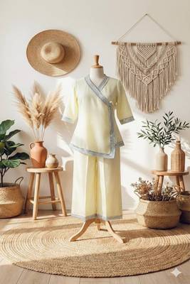 White wrap style kurta set 4
