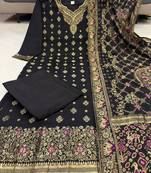 Black embroidered banarasi suit