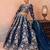 Blue- Organza Heavy Beads with Sequins Embroidered Semi-Stitched Lehenga & Unstitched Blouse With Dupatta