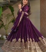 purple designer anarkali