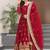 Traditional red embroidered anarkali dress with dupatta