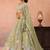 Limegreen- Tissue Beads & Sequinned Floral Embroidered Semi-Stitched Lehenga & Unstitched Blouse With Dupatta