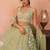 Limegreen- Tissue Beads & Sequinned Floral Embroidered Semi-Stitched Lehenga & Unstitched Blouse With Dupatta
