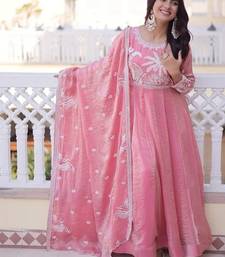Pink anarkali suit