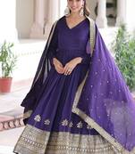 Purple anarkali gown