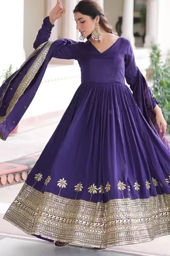 Purple anarkali gown