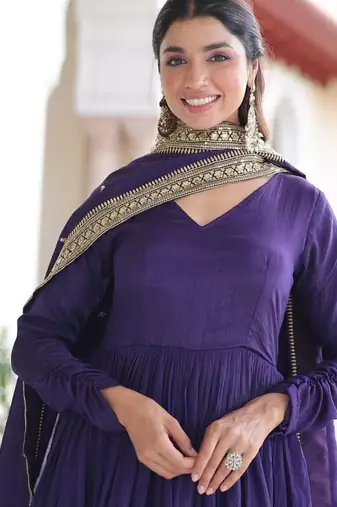 Purple anarkali gown