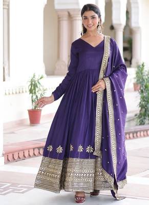 Purple anarkali gown 4