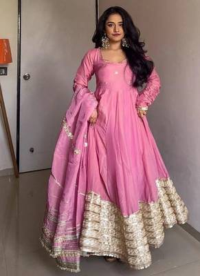 Pink anarkali dress 2