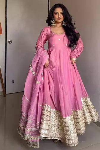 Pink anarkali dress