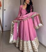 Pink anarkali dress