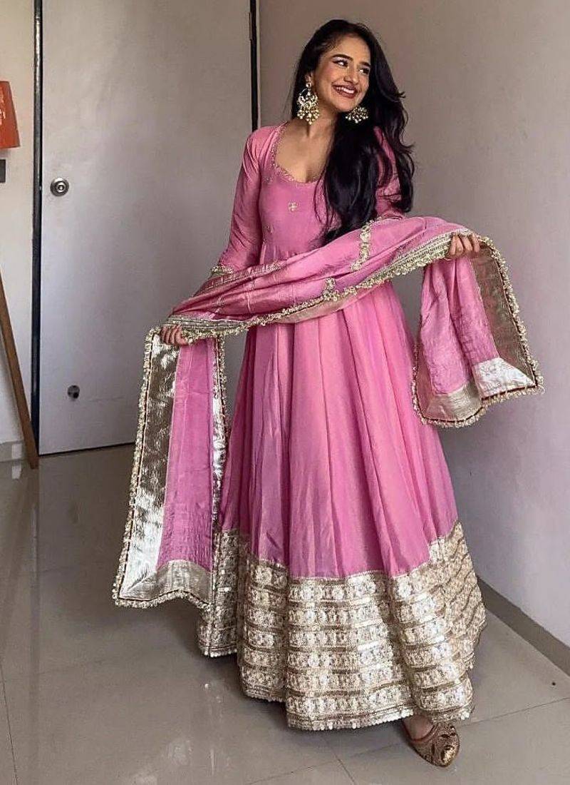 Pink anarkali dress