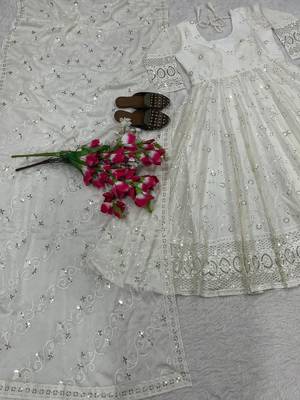 White anarkali dress 3