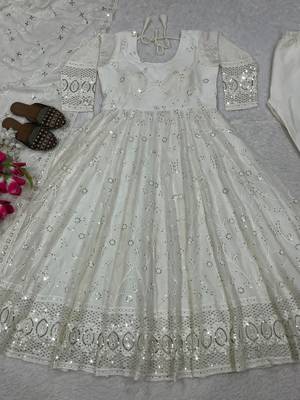 White anarkali dress 4