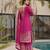 Rani-pink embroidered kurta set