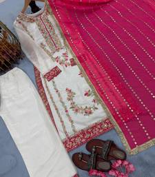 White embroidered suit set