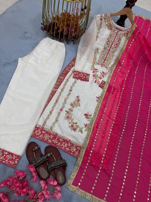 White embroidered suit set 3