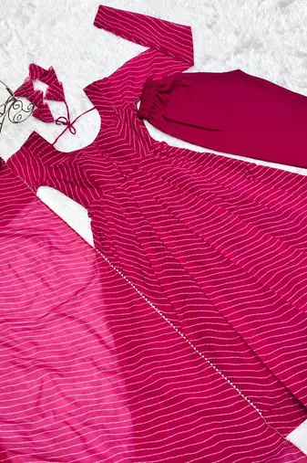 Dark-pink designer kurta set