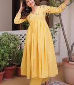 Yellow casual ethnic dress