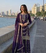 Purple designer ethnic suit