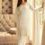 White georgette embrodered suit semi stitched up to 42" size