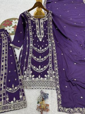 Purple designer ethnic suit 3