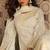 White georgette embrodered suit semi stitched up to 42" size