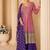 Purple georgette embroidered palazzo suit semi stitched up to 42" size