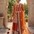 orange embroidered suit set