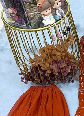orange embroidered suit set 3