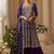 Purple georgette embroidered palazzo suit semi stitched up to 42" size