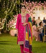 Dark-pink traditional kurta set