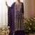 Purple georgette embroidered palazzo suit semi stitched up to 42" size