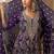 Purple georgette embroidered palazzo suit semi stitched up to 42" size