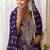 Purple georgette embroidered palazzo suit semi stitched up to 42" size