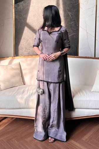 Dark-grey party wear suit