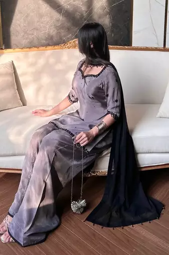 Dark-grey party wear suit