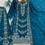 Teal blue embroidered suit