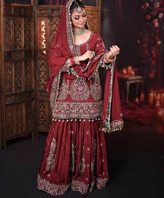 Red bridal sharara set 1
